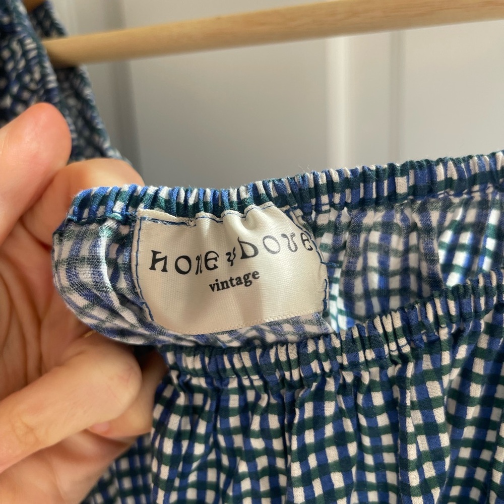 Chic Navy Gingham Long Sleeve Dress - Picture 2 of 2